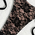 Triangle String Halter Bikinis Sets 3 Pieces Black Lace Mesh Swimwear Thong Sexy Swimsuit Cove Up Women 2026 Bathing Suit Bikini