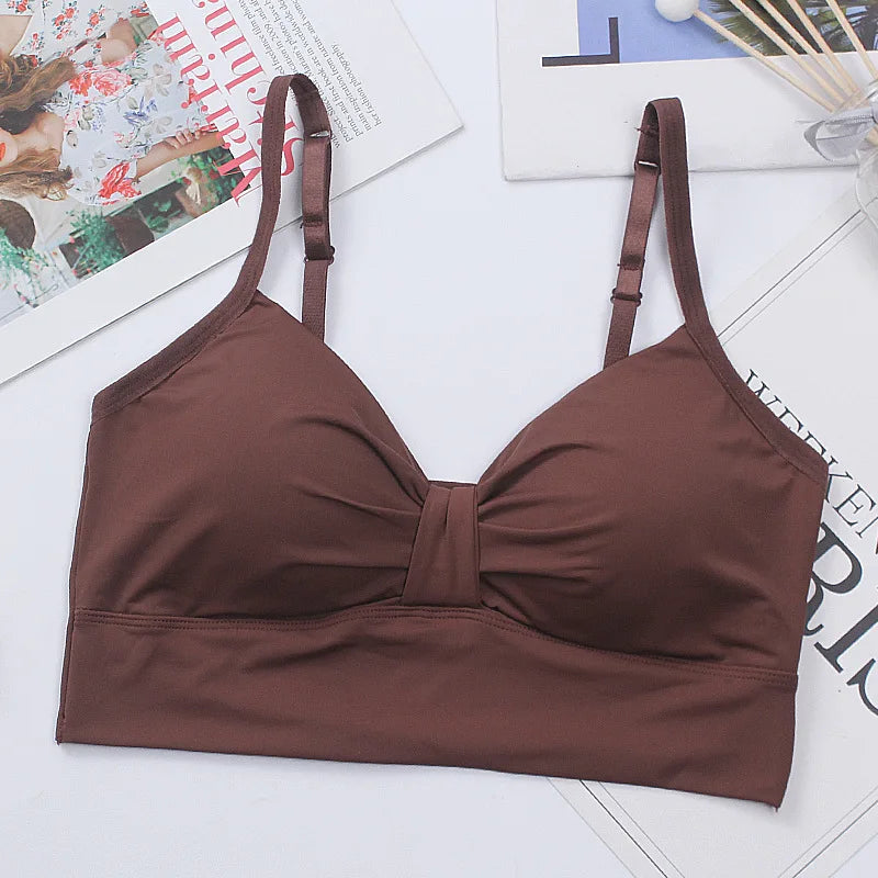 Women Tanks Crop Tops Seamless Underwear Female Streetwear Crop Top Sexy Lingerie Push Up Bralette Padded Camisole