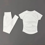 Women's Fitness Sport Crop Top & Yoga Leggings Set - Breathable Athletic Workout Clothing for Gym, Yoga, Running & Daily Exercis