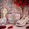 doershow High Quality African Style Ladies Shoes And Bags Set Latest sky blue Italian Shoes And Bag Set For Party Hgv1-1