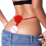 1pcs Hot Sale New Year Red Women Sexy thongs Christmas Style Ball Erotic Sexy Lingerie Bow Decor Female Underwear Lady g-string