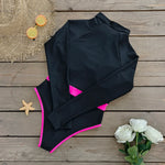 2026 Surfing Sport Swimsuit Long Sleeves Women One Piece SwimsuitSwimwear Solid Monokini Bathing Suit Tropical Bodysuit Female