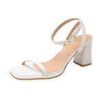 Open-toe Sandals Women 2026 Summer New Buckle Fashion Solid Color Female ShoesChunky High Heel