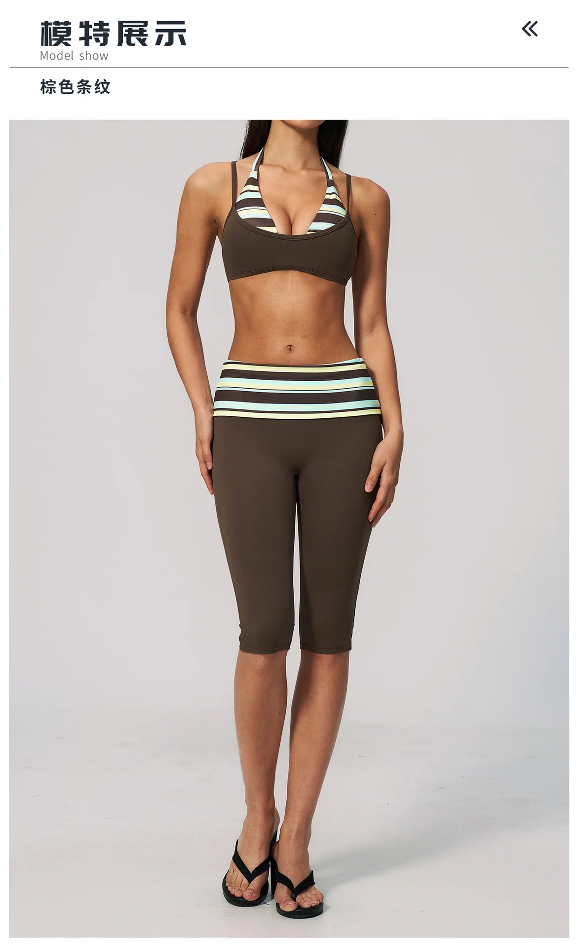 Summer Polka Dot Yoga Sets Women Hanging Neck Shockproof Sports Bra Fitness Suit Folding High Waist Mid Pants Gym Tracksuit