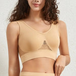 Women Mesh Panel Seamless Tank Bra Sports Wireless U Back V-Neck Vest Style Bralette Sexy Lingerie Multi Colors Intimates S-5XL