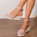 Big Size 43 Comfort Summer Office Lady Platform Shoes Espadrilles Shoes Women Leisure Cross Strap High Heels Wedges Pumps Woman