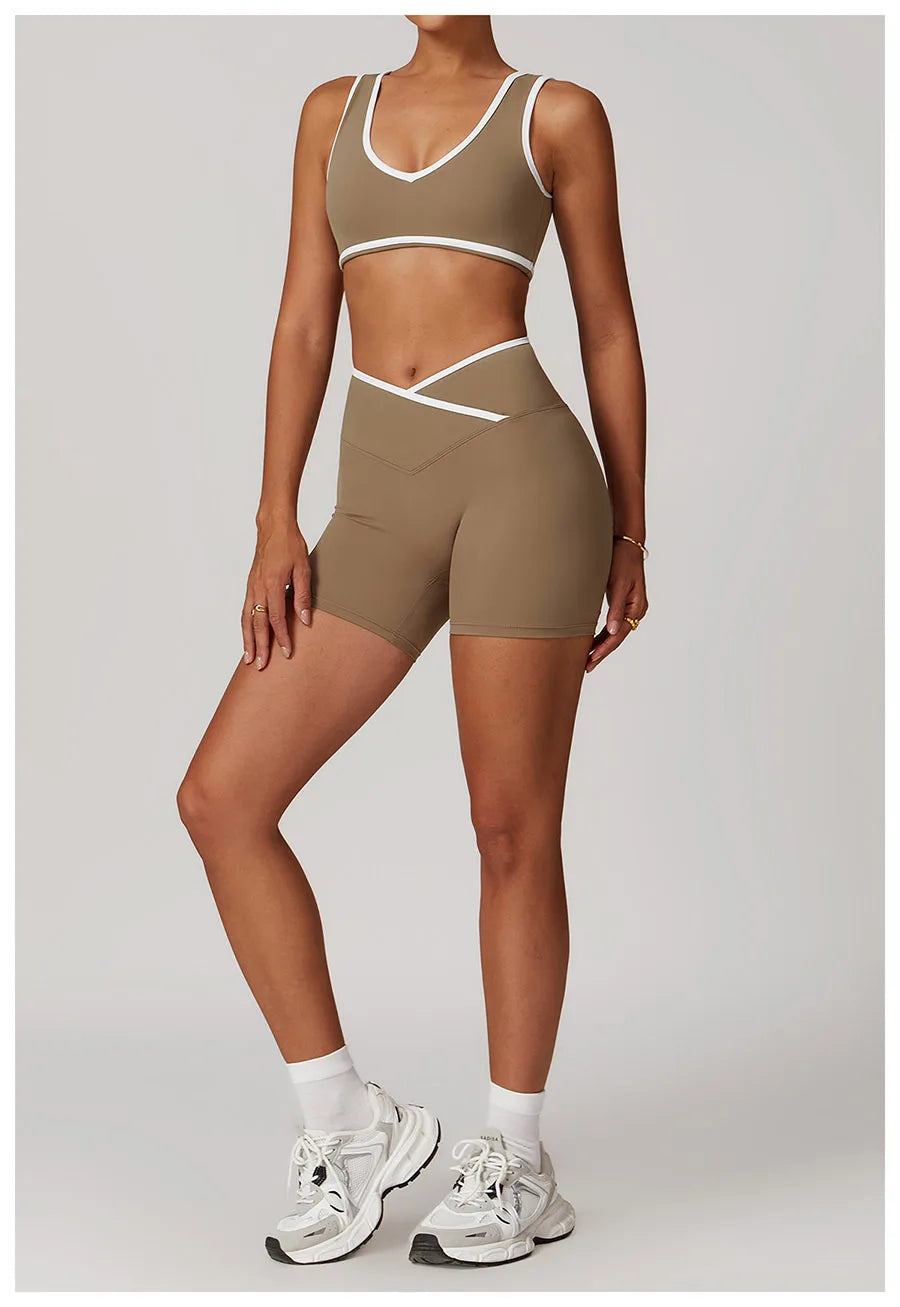 Yoga Set2 Pieces Workout Outfits Fitness Sportswear Gym Tracksuit High Waist Leggings Sports Bra Athletic Wear Women Clothes