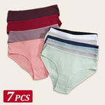 7Pcs/Set Women's Seamless Cotton Briefs Women Panties Solid Color Breathable Underwear Female Low Waist Soft Lingerie S-XXL
