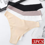 3Pcs/Set Women Ice Silk Panties V-Waist Low Rise Briefs Seamless Underwear Female Quick-Drying Underpants Sexy Lingerie S-L