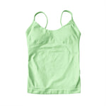 NCLAGEN Women's Pilates Tank Top Gym Clothes Yoga vest with built in bra Thin Strap Seamless Fitness Sportswear Workout Tops