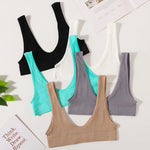Ribbed Seamless U-Back Bralette Women's Push Up Tube Tops Wire Free Plunge Underwear Sexy Lingerie Small Cup Intimates M-XL