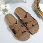 2026 New Summer Autumn Women's Twist Knot Crossed Sandals Non-Slip Flat Casual Resort Beach Outdoor Hawaii Solid Slippers