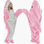 Cartoon Shark Blanket Cover Sleeping Bag Pajamas Office Nap Fabric Mermaid Winter Shawl for Children Adult Homewear Couple Pink