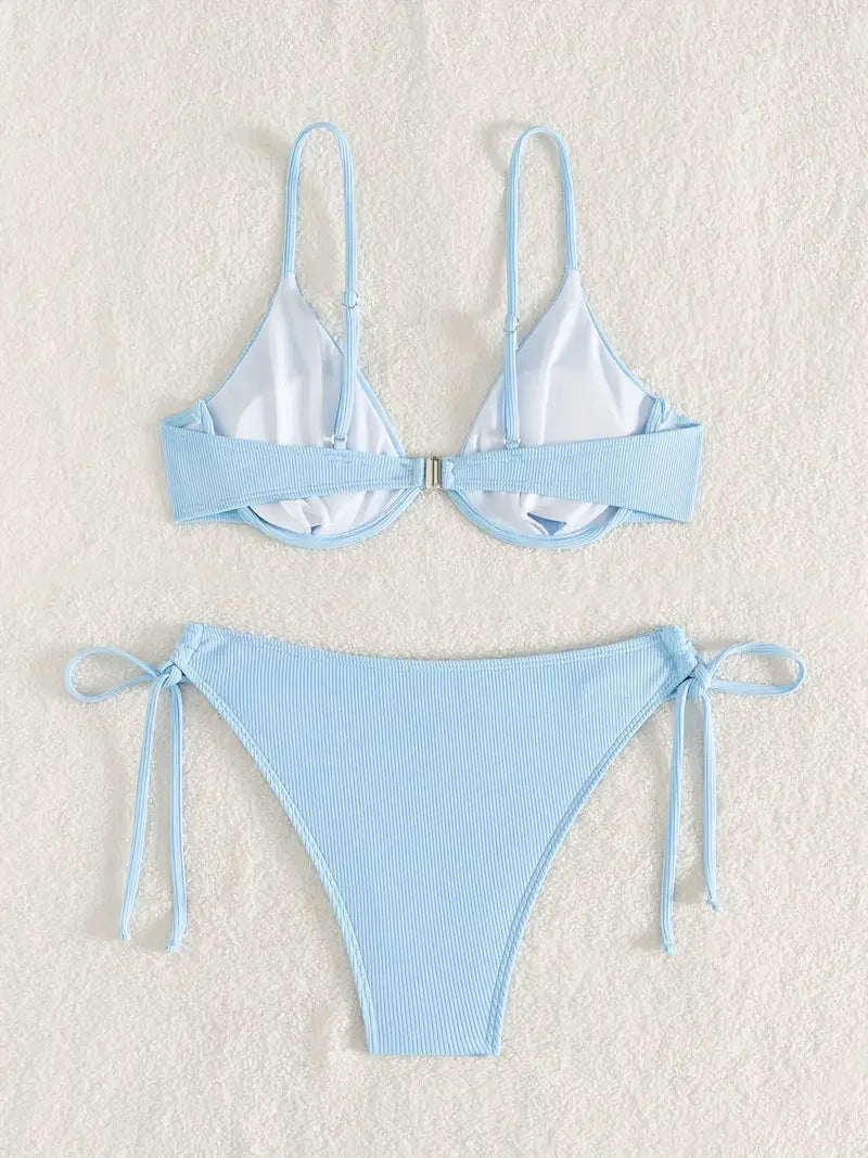 ZTVitality Solid Underwire Sexy Bikini 2025 New Arrival Biquini Padded Push Up Bandage Swimsuit Women Swimwear Summer Beachwear