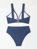 2026 High Waist Bikinis Women V-neck Swimwear Female Sexy Strappy Swimsuit Solid Bathers Bathing Swimming Swim Suit Beachwear