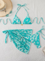 Halter Triangle String Bikinis 2026 Women Sexy Printed Swimsuit 3 Pieces Swimwear Female Bathers Bathing Swimming Swim Suit