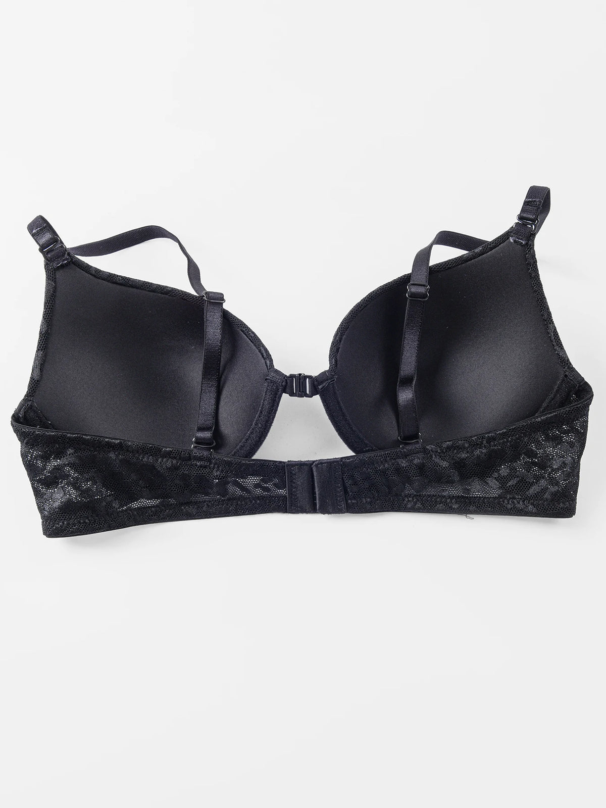 Women's Sexy Front Closure Push Up Bra Seamless Smooth Bra with underwire Makes Chest Look Smaller Lingerie beige