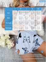 Butterfly Print Pajama Set Lettuce Trim Cami TopElastic Waistband Shorts WomenSleepwear Loungewear