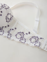 Daily Wide Strap Plus Size Women Bra Lace & Embroidery Push up Bra Comfort Thin Cup Underwire Support Lingerie Bra