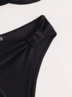 Sexy One Shoulder Bikinis Sets 2024 Women Black Push Up Pleate High Waist Swimsuit Beach Bathing Suit 2 Piece Swimwear Biquini