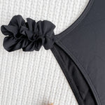 Sexy Ruffled Edge Push Up Swimwear Woman One Piece Swimsuits Cut Out Monokini Bathing Suit Swimming Suit Underwire Bathers Swim