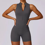 Scrunch Sports Overalls Gym Jumpsuit Women's Fitness Suit Short Sets for Woman Tracksuit Yoga Clothing Zipper Workout Sportswear