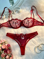 New Pink Bra Women Lingerie Set Ladies Embroidery Floral Bras Underwear Sets