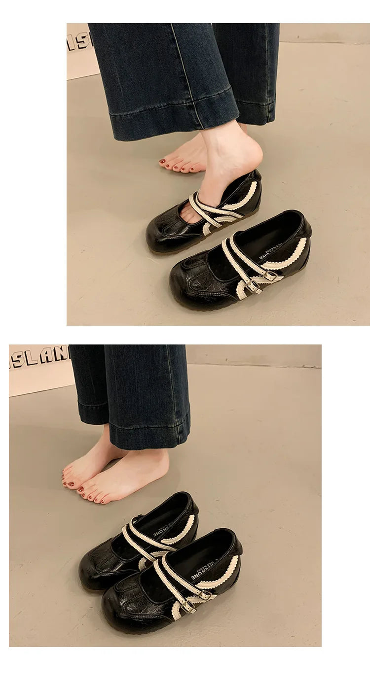 Women's Retro Elegant Shallow Mouth Casual Wedge Heel Mary Jane ShoesAutumn New Fashion Versatile Comfortable Single Shoes