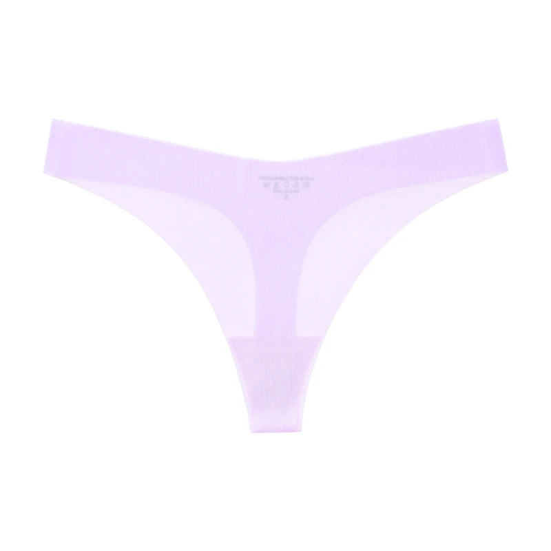 Girls Briefs Seamless Women Panties Sexy G String Ice Silk Underwear T Back Sports Yoga Thong Traceless Plus Size S-XL