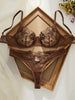 Ladies' Basic Style Thin Lace Bra And Panty Set Seamless Single Layer Eyelet Underwear Comfortable Intimate Apparel