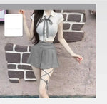 WOMENGAGA Korea Style Sexy Slim High Waist Strap A-line Half Length Skirt Fashion Women Skorts JK Sweet 2023 NewOW3W