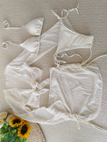 4 Pieces Halter String Bikinis 2026 Tops & Skirt Solid Swimwear Female Sexy Swimsuit Women Bathers Bathing Swimming Swim Suit