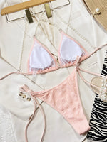 DEKA Brazilian Micro Lace-Up Bikini SetPearl Women Tie-up Swimsuit Bathing Suits Thong Swimwear FemaleBeach Wear Swimming