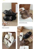 2026 Women Summer Platform Slippers Close Toe Female Leisure House Shoes Soft EVA Female Indoor Street Mulers Slip-on Sandals