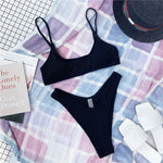 7 Color Sexy Padded Wrinkled Crinkled Bikini Women Swimwear Female Swimsuit Two-Pieces Bikini Set Bather Bathing Suit Swim V3032
