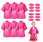 6/5/1Pcs Spa Party Robes Kimono Robe for Girls Silk Satin Kids Bathrobe Birthday Squad Robes Flower Slumber Robe Party Supplies