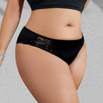 1pcs Plus Size Sexy Hollow Out Women Panties Mid Waist Patchwork Solid Comfortable Lady Briefs Floral Elegant Female Underwear