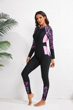 Woman Swimsuit One Piece Surfing Clothes Sport Style Long Sleeve Jumpsuit Diving Suit Women's Swimwear Female Swimming Bodysuit