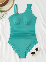 2026 Sexy Ruffle Swimsuit Women One Piece Solid Swimwear Female Bathers Bathing Swimming Swim Suit Beachwear XXL