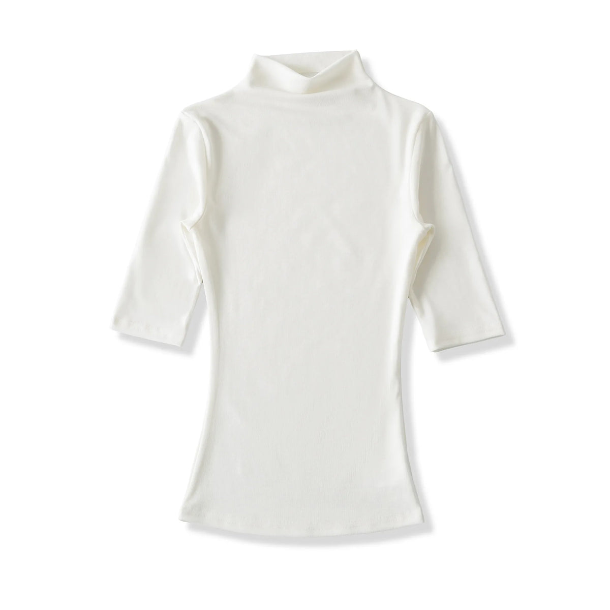 New Pure Desire Style High Neck Slim Fit Base Solid Color Casual T-Shirt Charming For Woman Elegant Fashion Soft T-Shirt M8IL