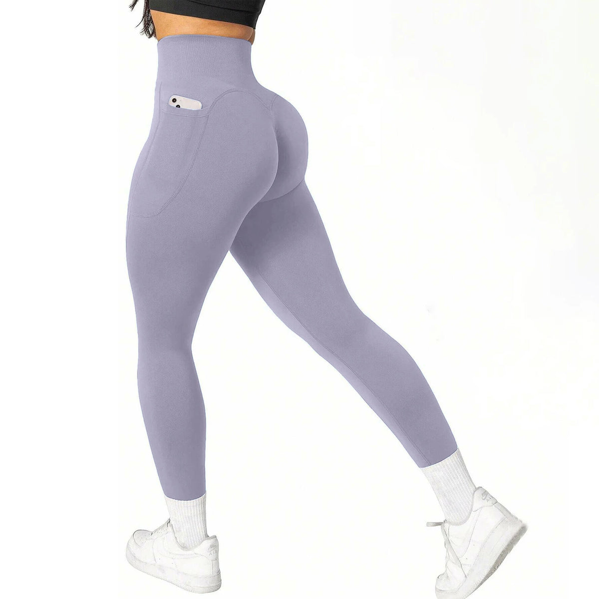 High Waist Tummy Control Yoga Pants with Pockets for Gym Workout - Breathable Stretchy Fitness Leggings