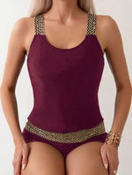 New Sexy Red Swimwear Women Swimsuit Two Pieces Tankini Vest Bathing Suit Tankinis With Shorts Mujer Womens Swim Suits Trunk