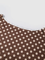 Summer Women's Fashion Tops Off Shoulder Short Sleeve Dots Print Tops Loose Shirts New