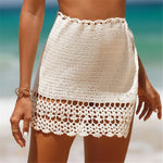 2026 Hollow Out Skirt Sarong Crochet Knitted Tunic Beach Cover Up Beach Wear Beachwear Female Women Cover-ups Beach Dress K8074