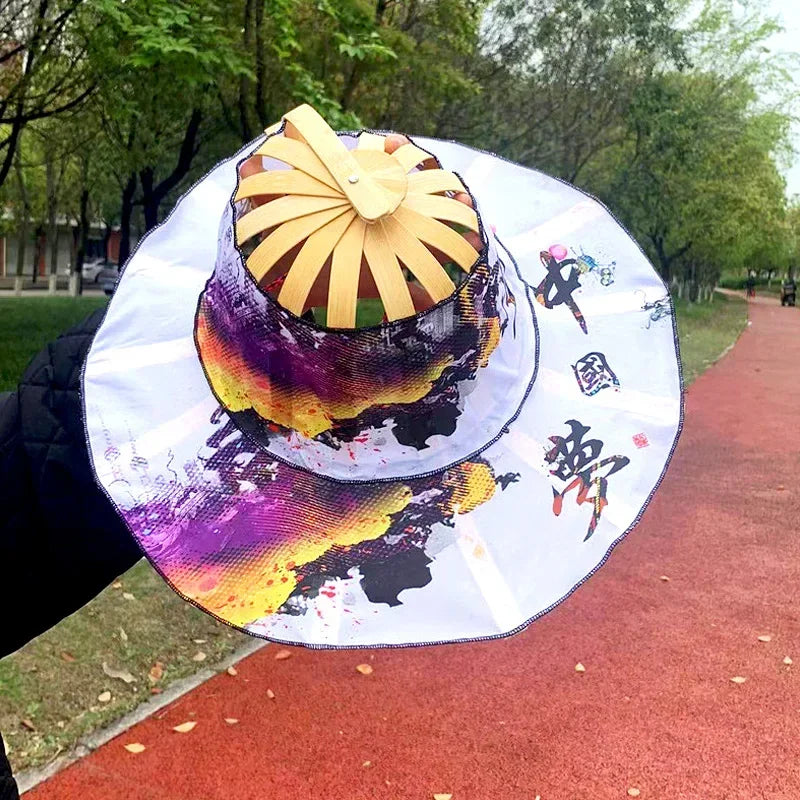 Multi-functional Travel Wide Brim Fan Sun Hats Foldable Bamboo Fan Hat Summer Sunshade Anti-squat Caps Fashion