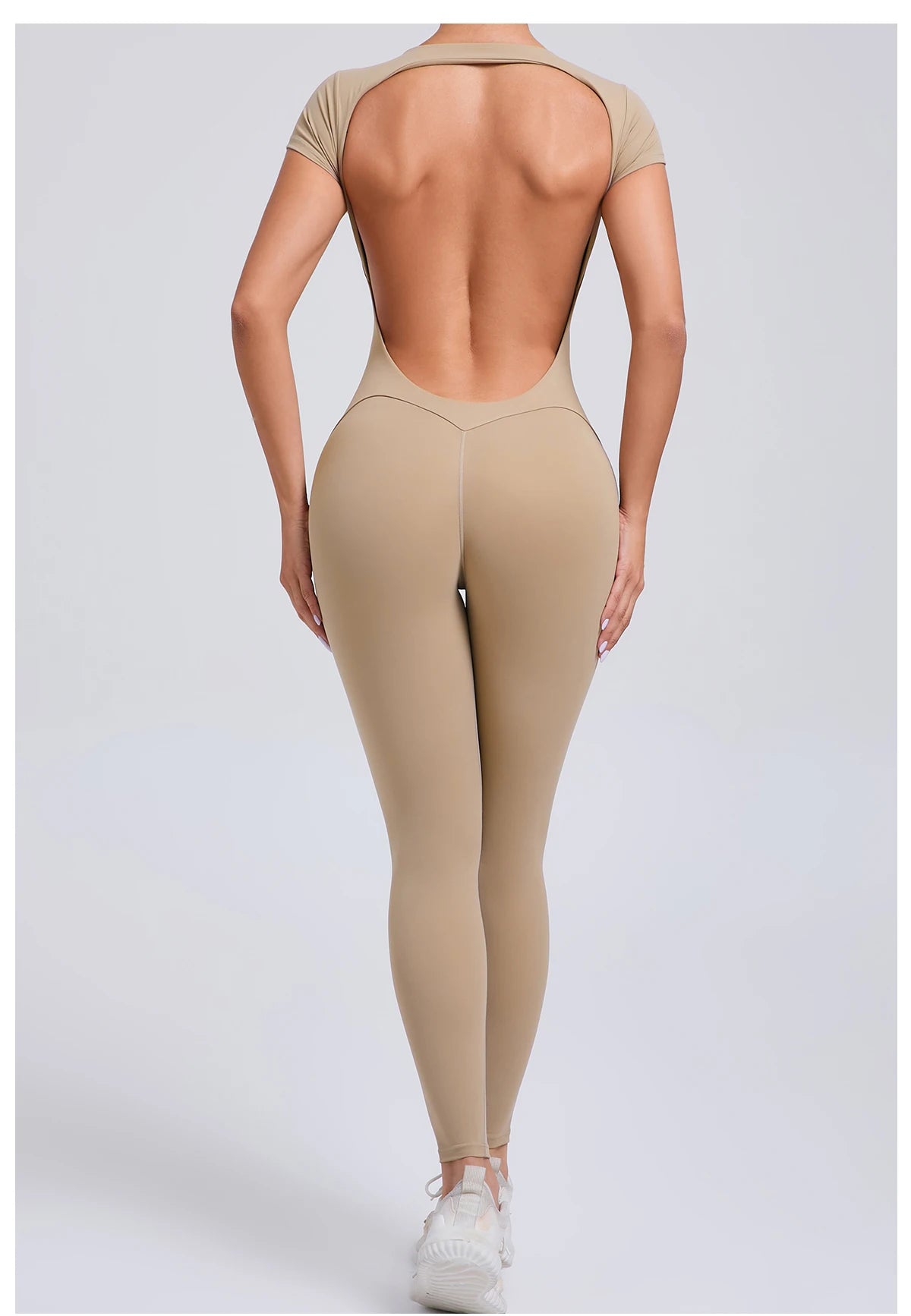 One-piece Yoga Padded Backless Suit Female Rompers Quick Dry Yoga Clothing Workout Bodysuits Scrunch Sports Jumpsuit Women