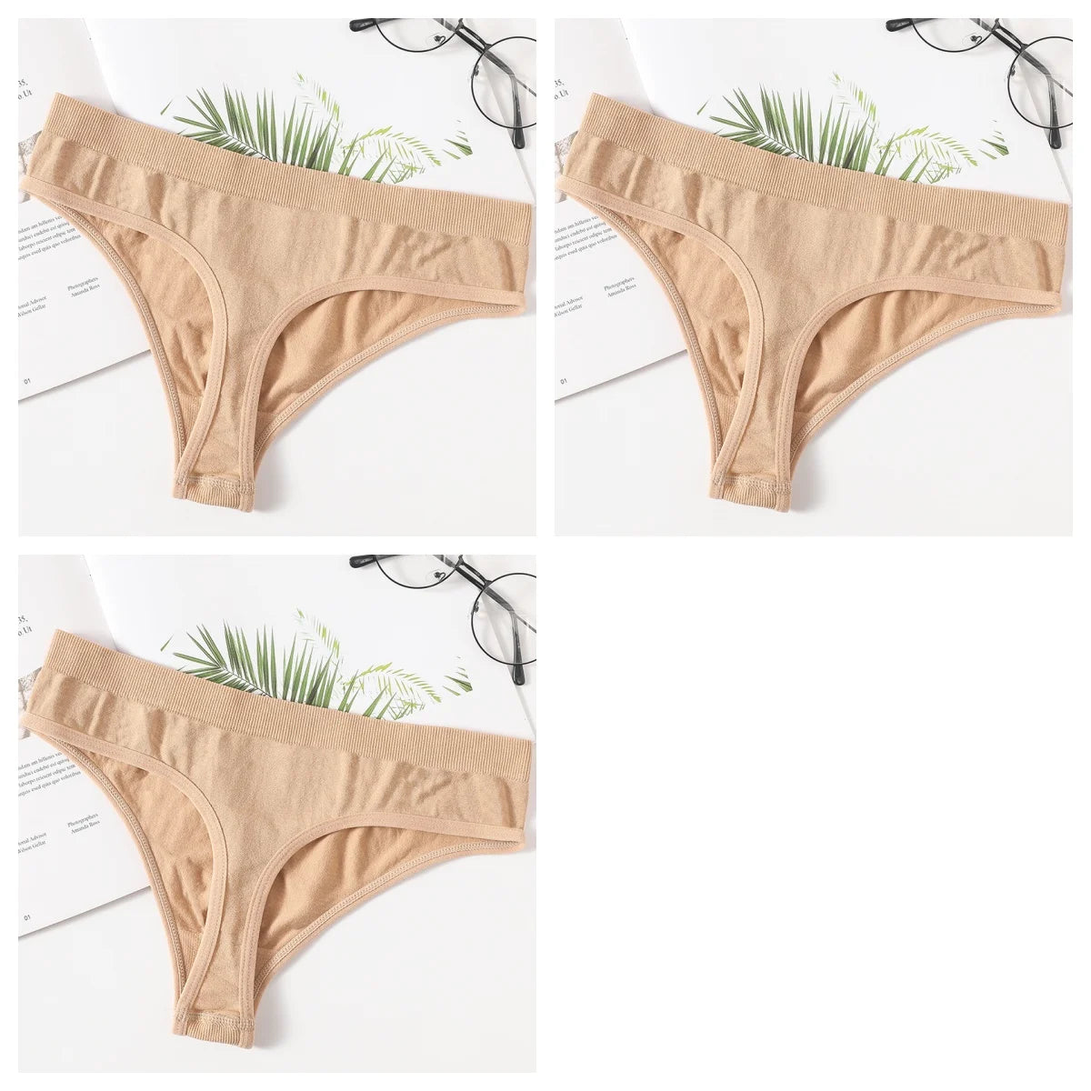 3Pcs/Set Thongs Women's G-String Sexy Female Seamless Underwear Breathable Panties Soft Sexy Lingerie Comfort Intimate