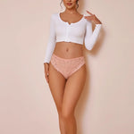 3Pcs Lace Sexy Transparent Panty Women's Panties Sexy Breathable Pink-Brown Series Underwear Female Low Waist Soild Lingerie