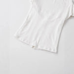 Women's Fashion Casual Short-Sleeve Round-Neck Tight-Fitting Top White Short Sleeve T Shirt Crew Neck Back Slit Casual Top P5RN