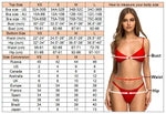 XS - L Cherry Printed Short Sleeve Bikini Female Swimsuit Women Swimwear Three-pieces Bikini set Bather Bathing Suit Swim V6854